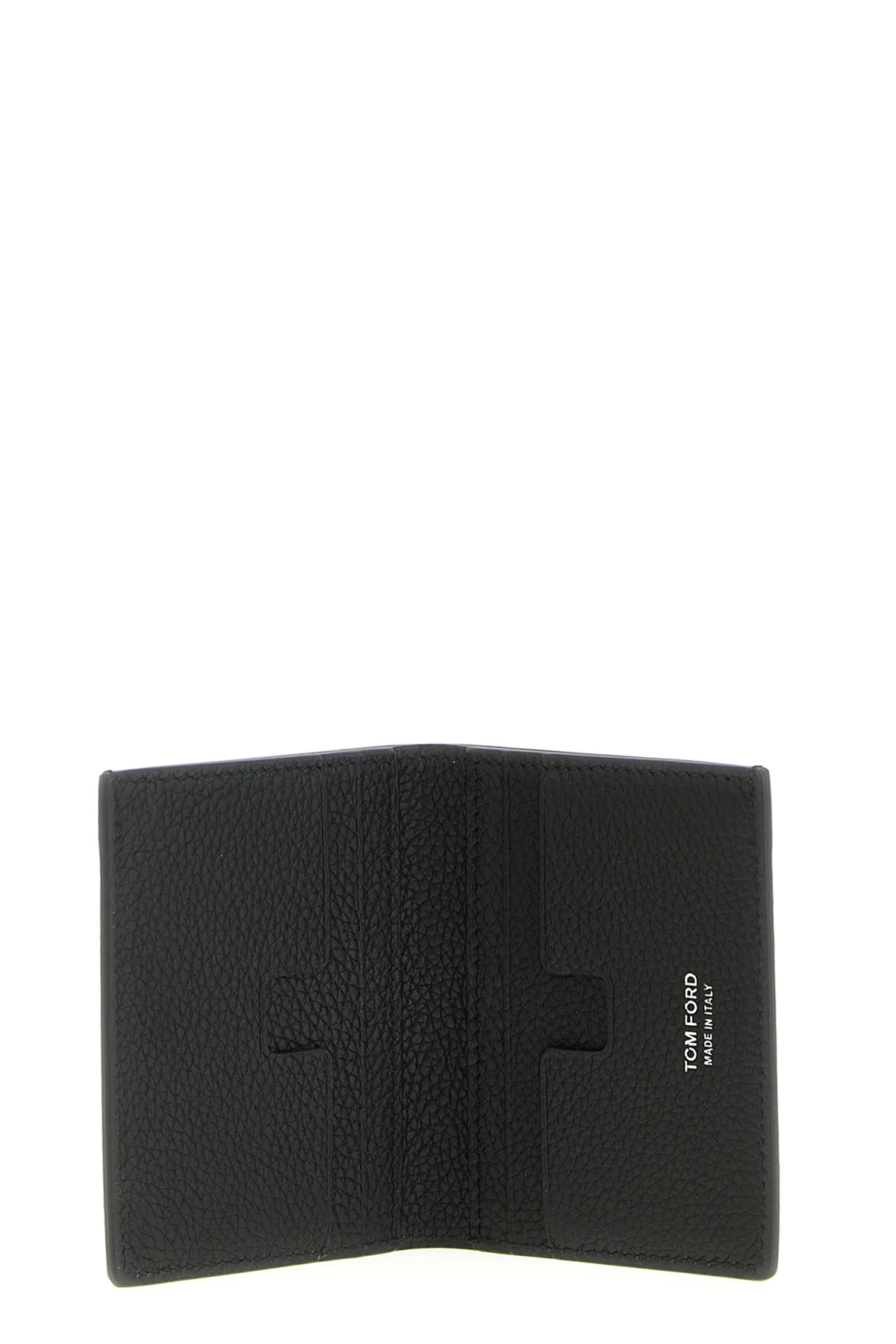 foldable card holder in grain leather
