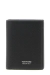 foldable card holder in grain leather