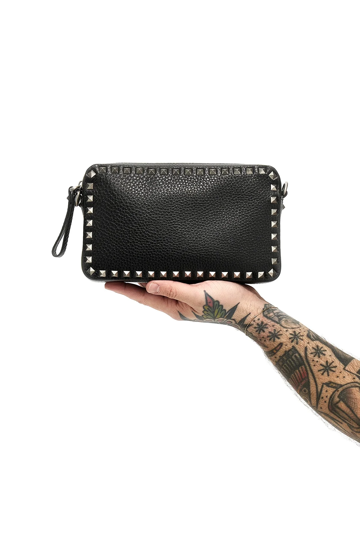 rockstud grenade leather crossbody bag