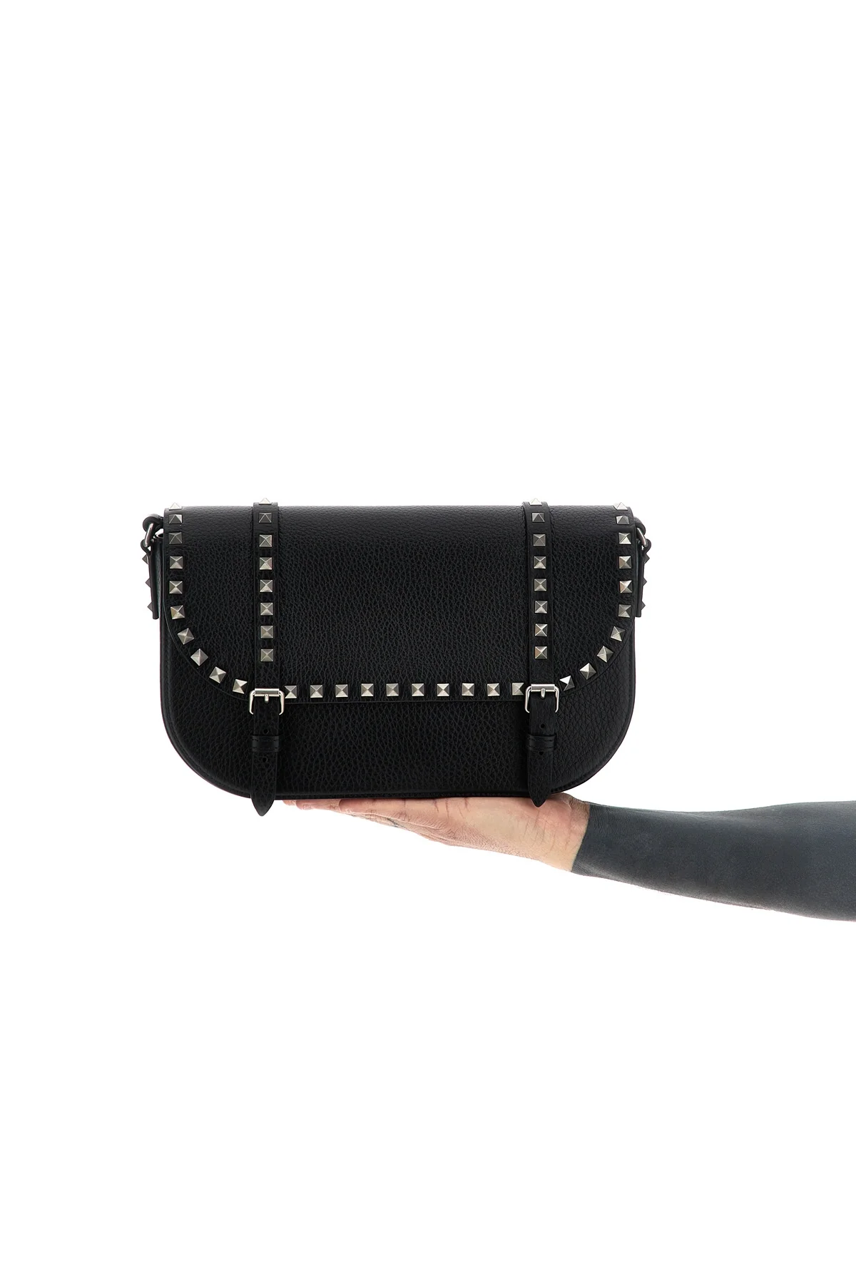 rockstud crossbody bag in grenade leather