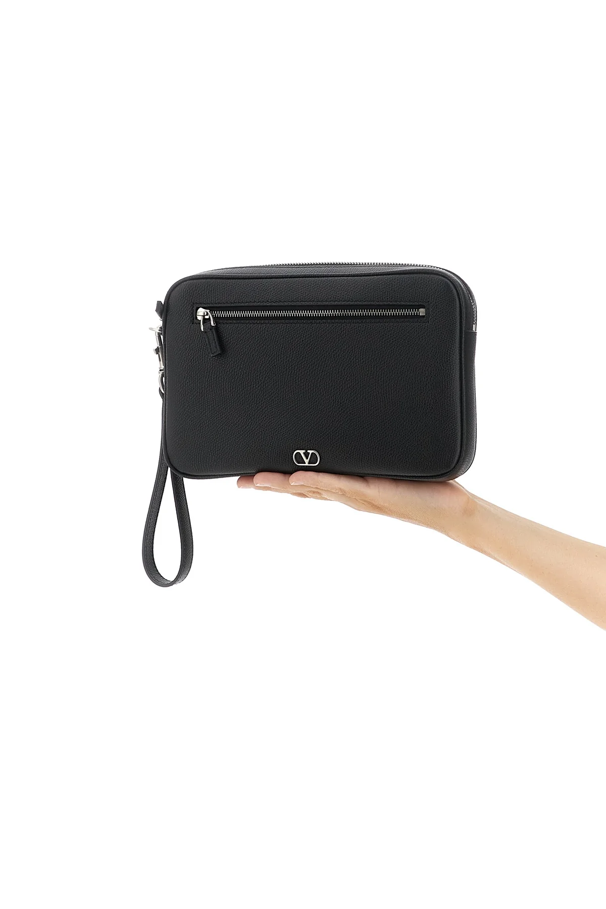 VALENTINO GARAVANI OS grained calf leather clutch bag