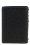 ostrich leather card holder