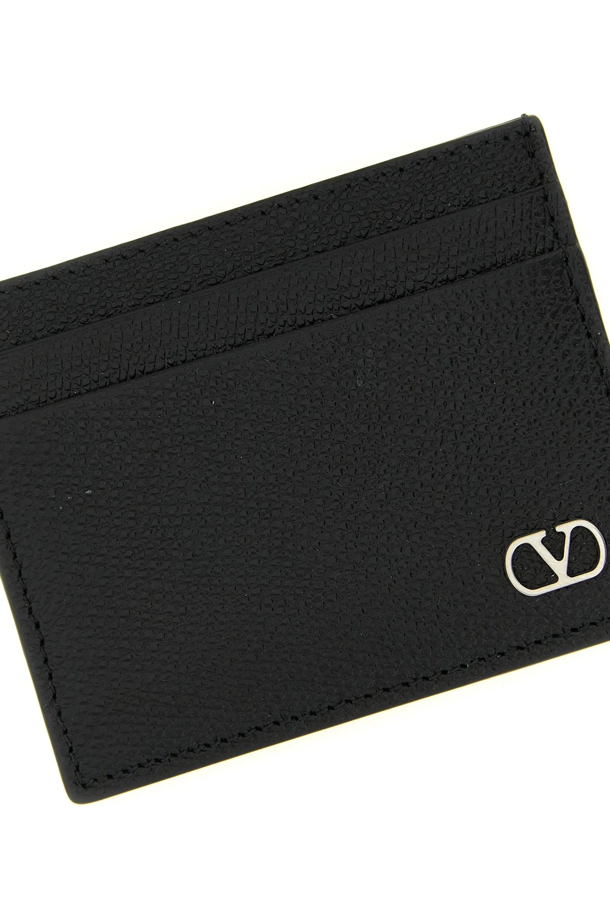 grained calf leather card holder