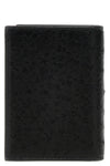 ostrich leather card holder