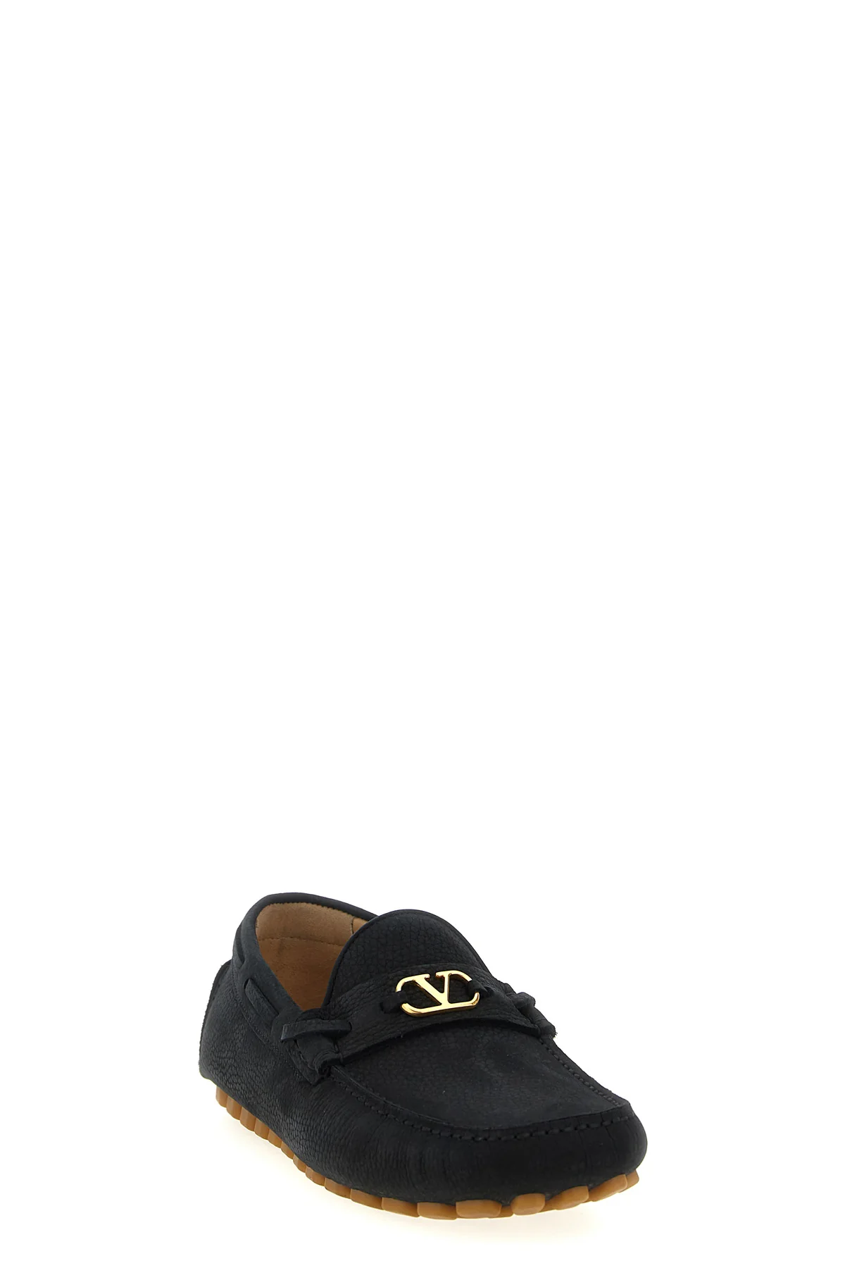 VALENTINO GARAVANI 40 driver fastaway suede deer loafers