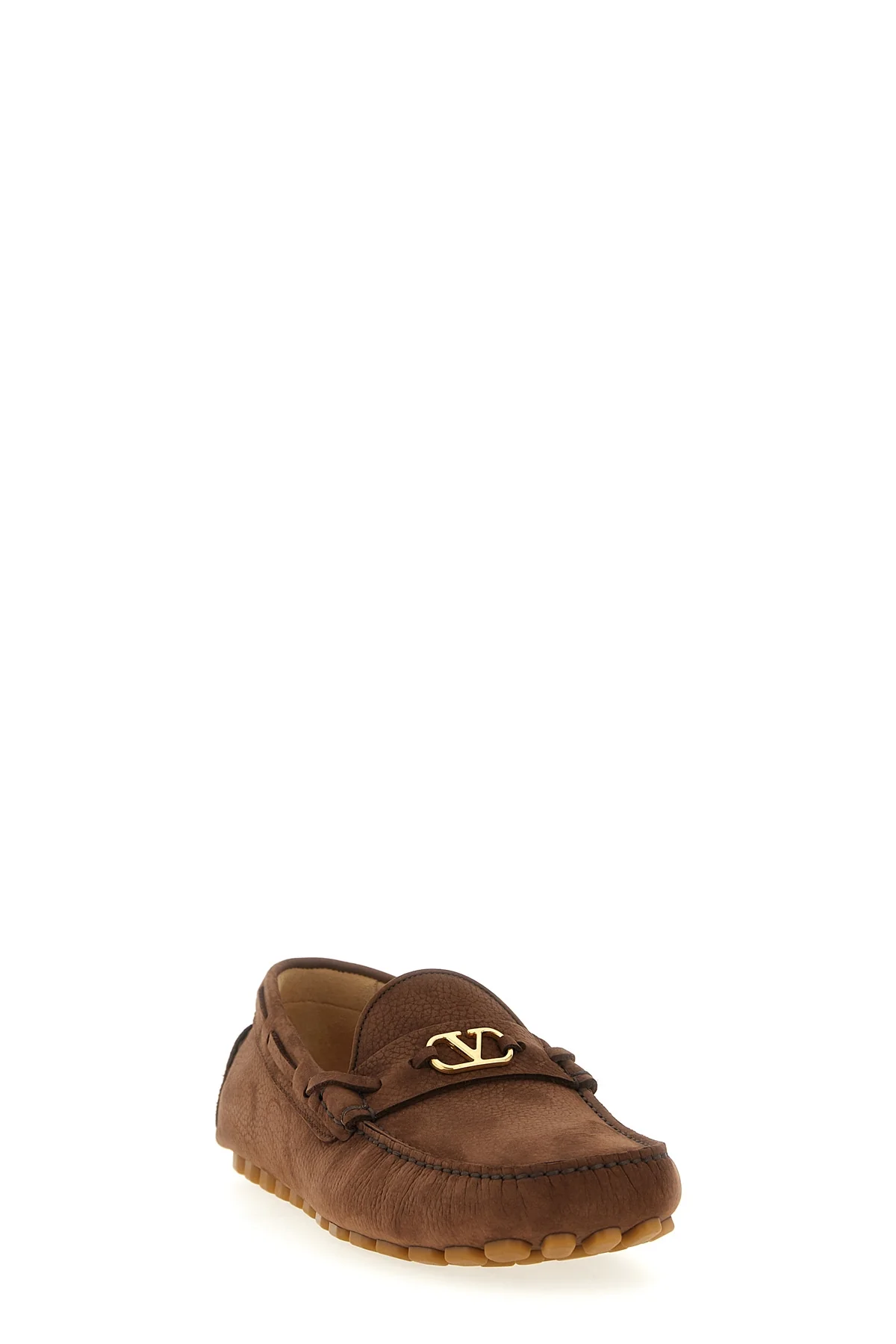 VALENTINO GARAVANI 40 driver fastaway suede deer loafers