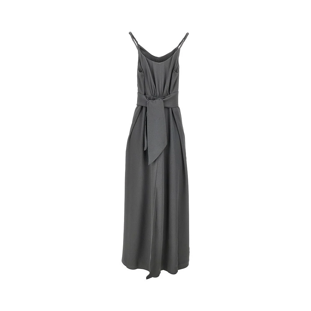 EMPORIO ARMANI 44 twill long dress with belt