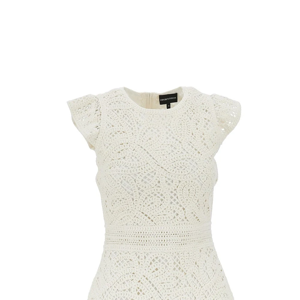 EMPORIO ARMANI 44 cornely embroidered fabric mini dress