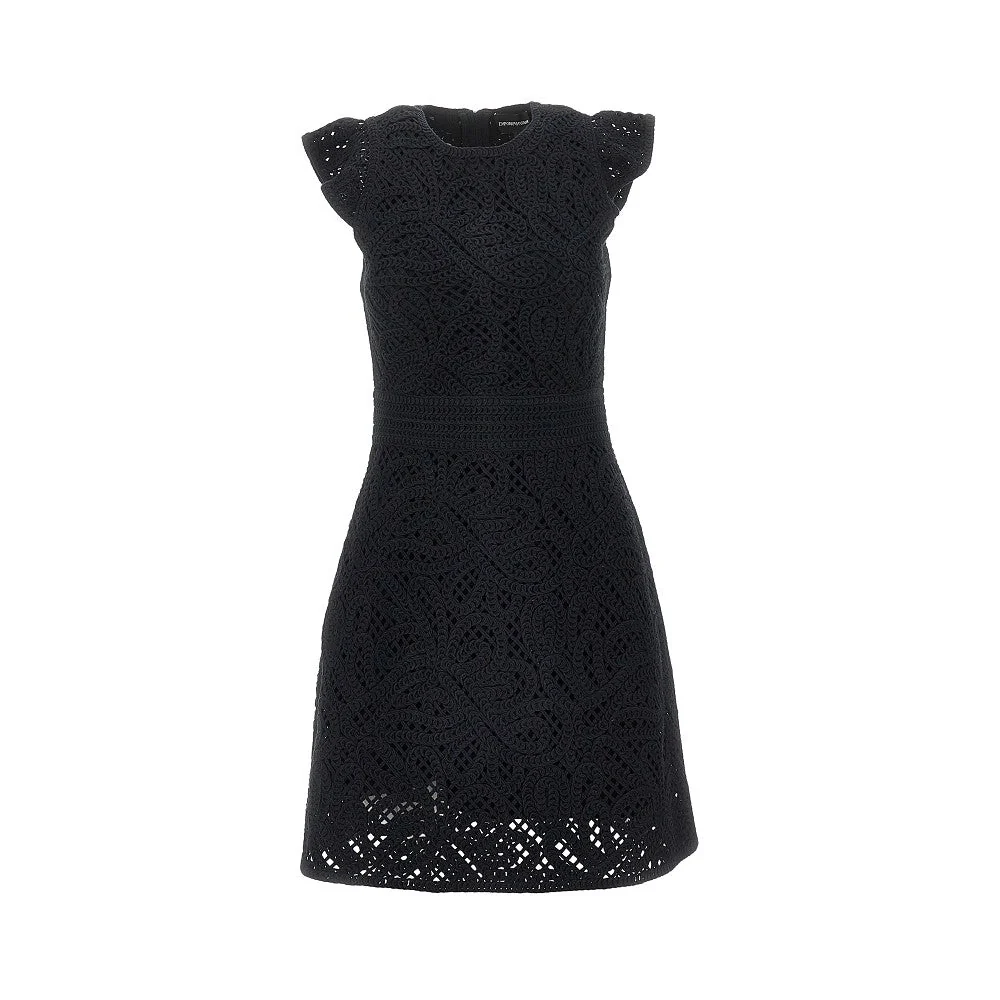 EMPORIO ARMANI 44 cornely embroidered fabric mini dress