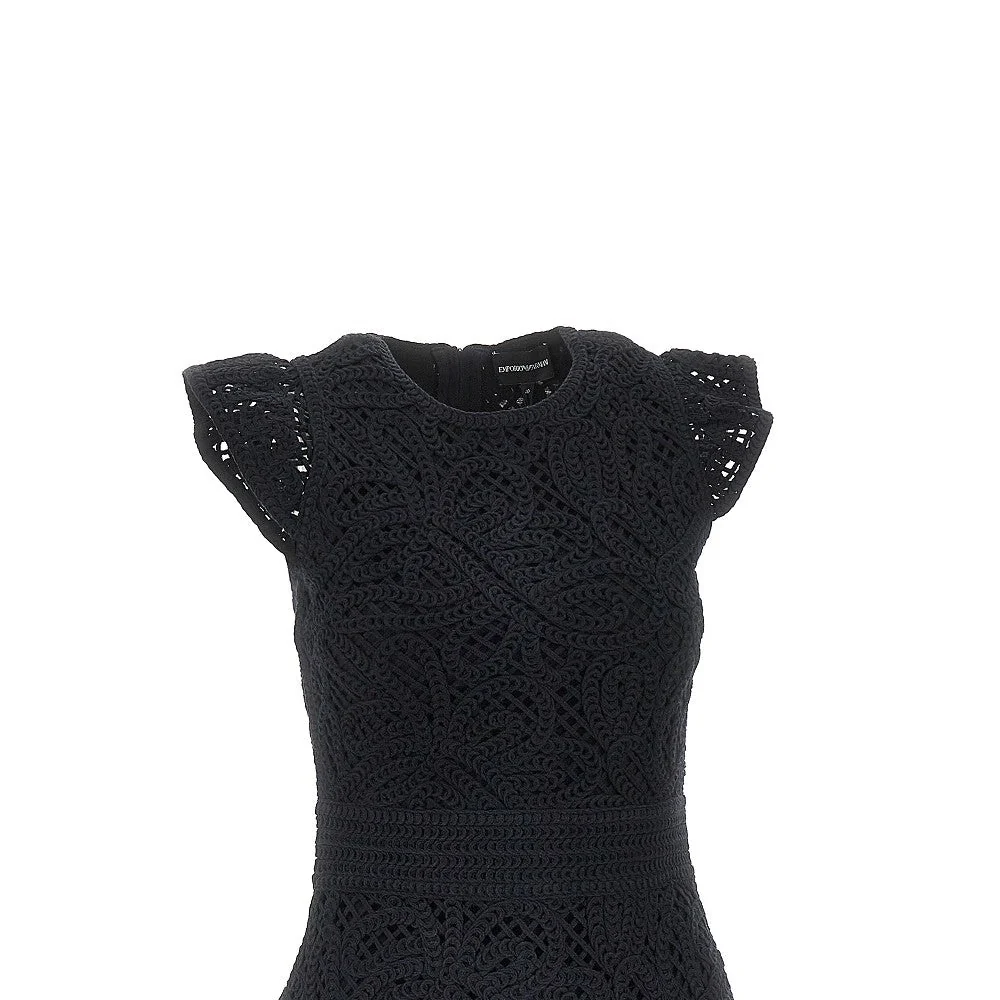EMPORIO ARMANI 44 cornely embroidered fabric mini dress