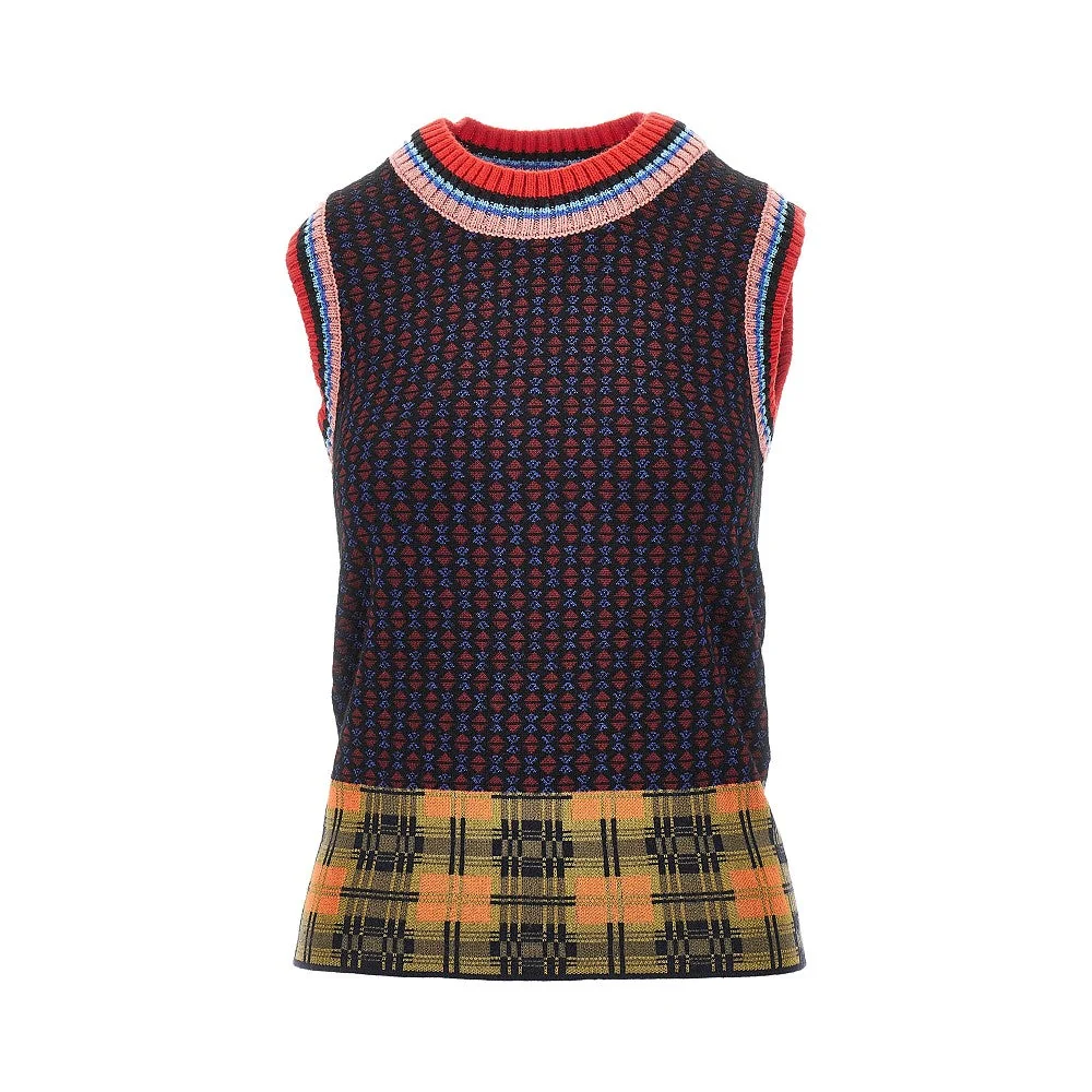 DRIES VAN NOTEN S jacquard wool-blend vest