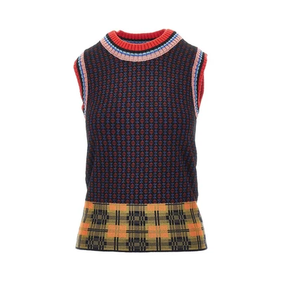 jacquard wool-blend vest