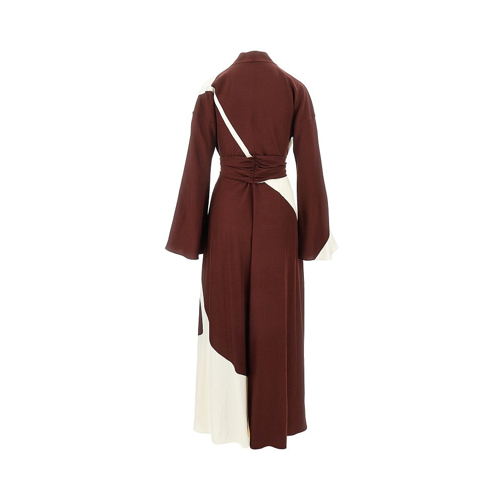 printed viscose twill long dress
