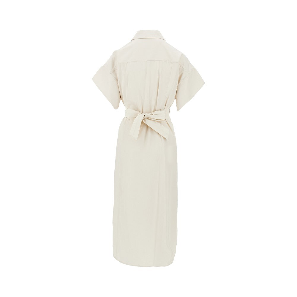 cotton midi shirt dress