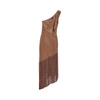 fringed satin midi dress