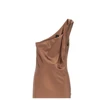 fringed satin midi dress