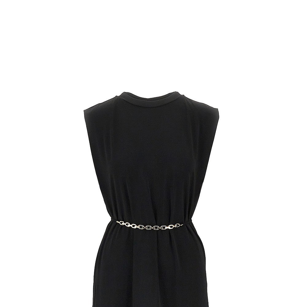 jersey long dress with chain belt