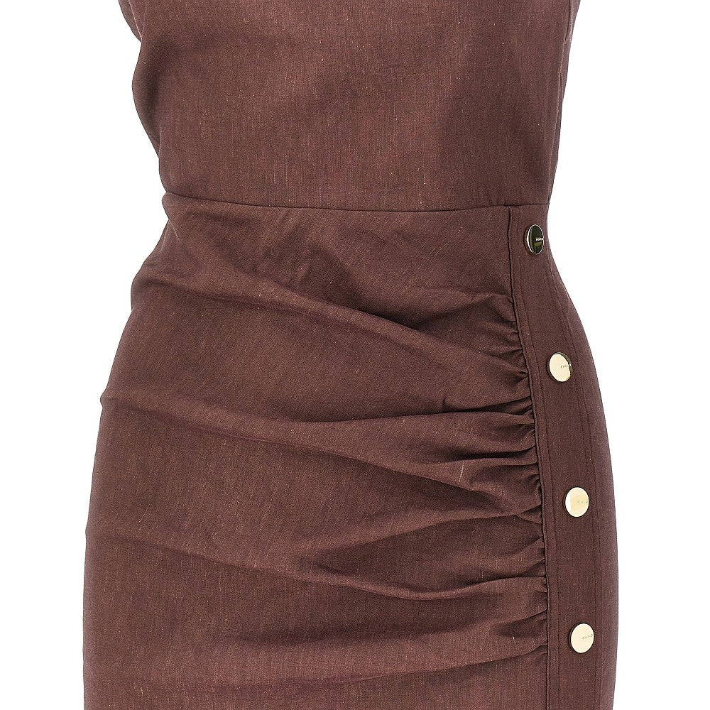 PINKO 38 stretch linen-blend longuette skirt