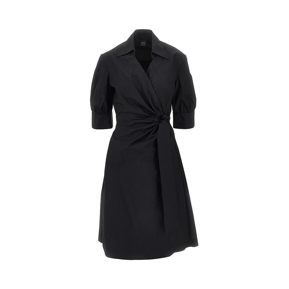 PINKO 38 stretch cotton wrap-over midi dress