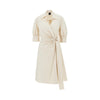 stretch cotton wrap-over midi dress