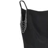 midi dress with jewelled shoulders