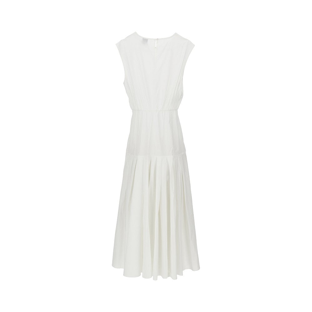 poplin midi dress with cut-out detail