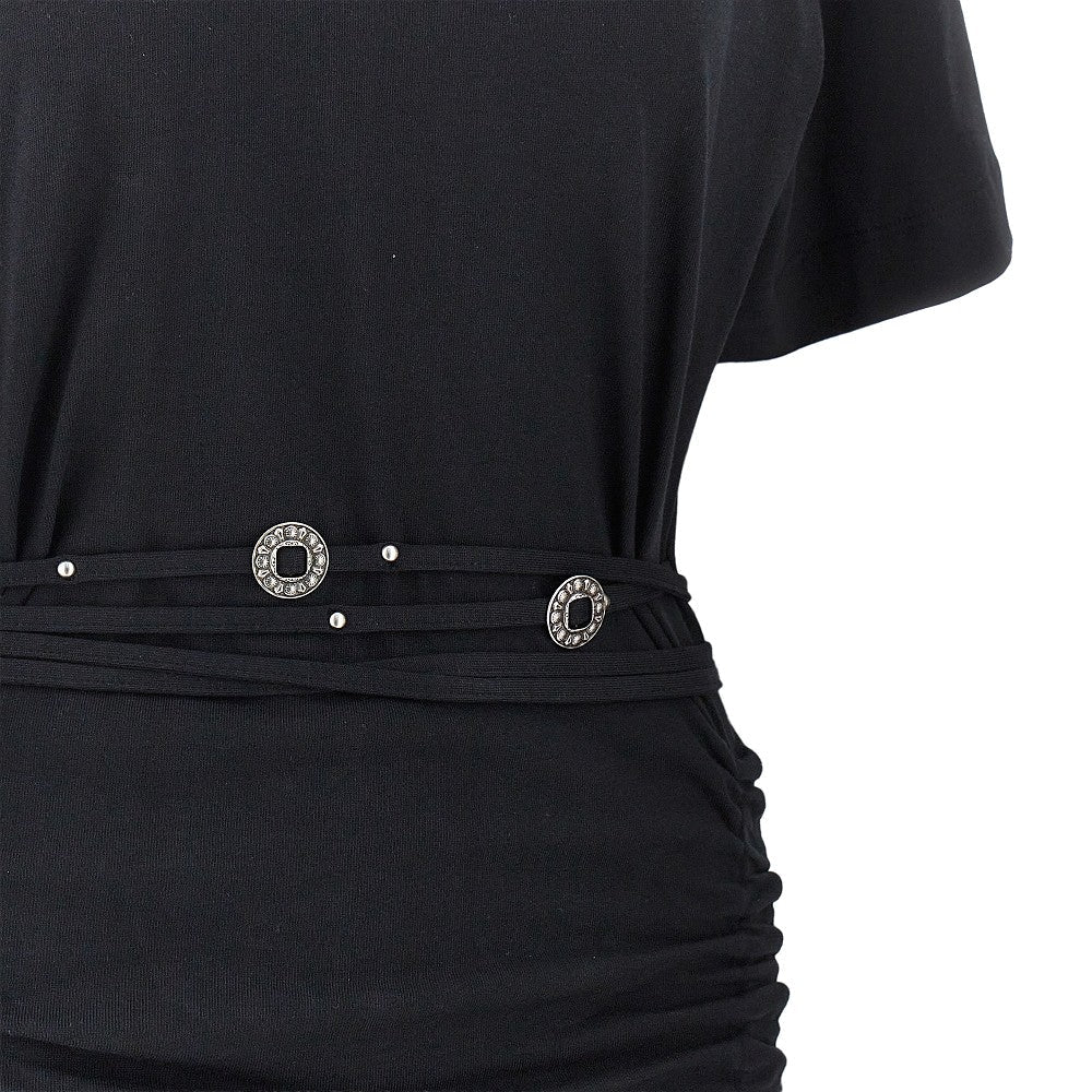 jersey mini dress with belt