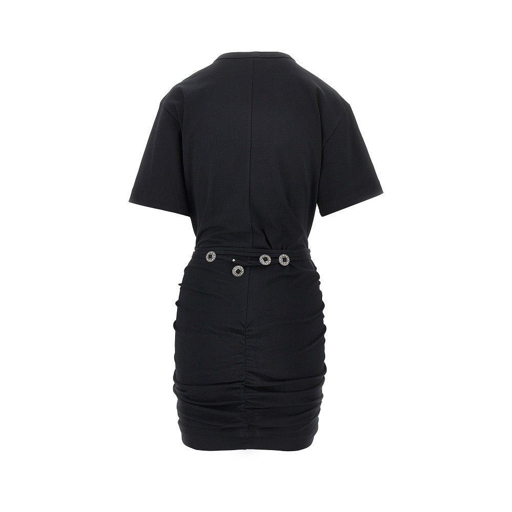 jersey mini dress with belt