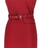 crepe midi dress with belt