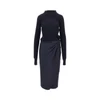 knitted midi skirt with pinstriped skirt