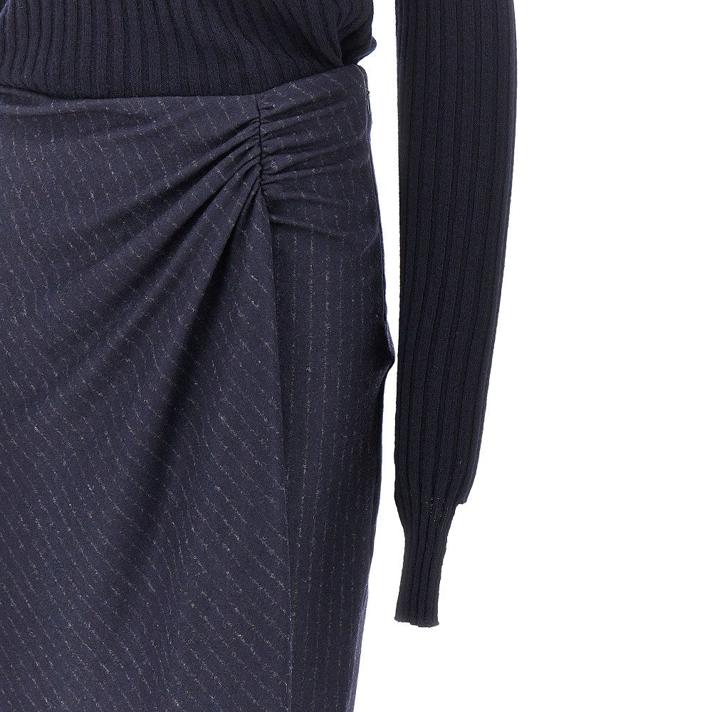 PINKO 38 knitted midi skirt with pinstriped skirt