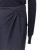 knitted midi skirt with pinstriped skirt
