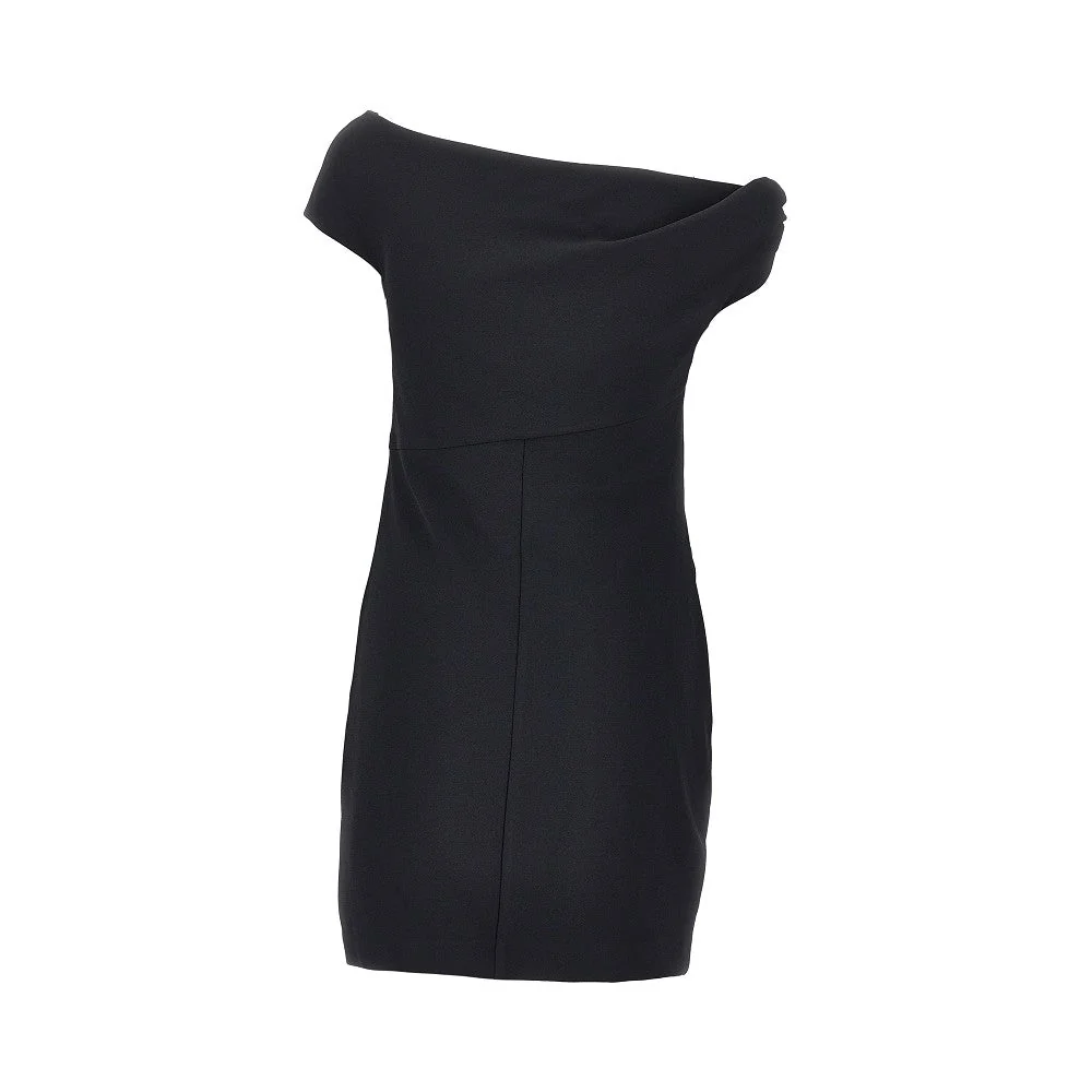 stretch crêpe short dress