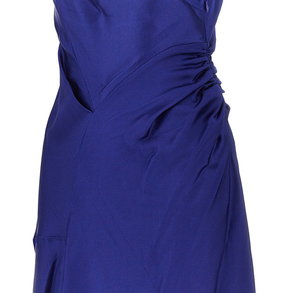 VICTORIA BECKHAM 8 crepe back satin asymmetrical midi dress