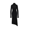crepe jersey gathered midi dress