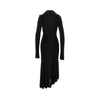 crepe jersey gathered midi dress