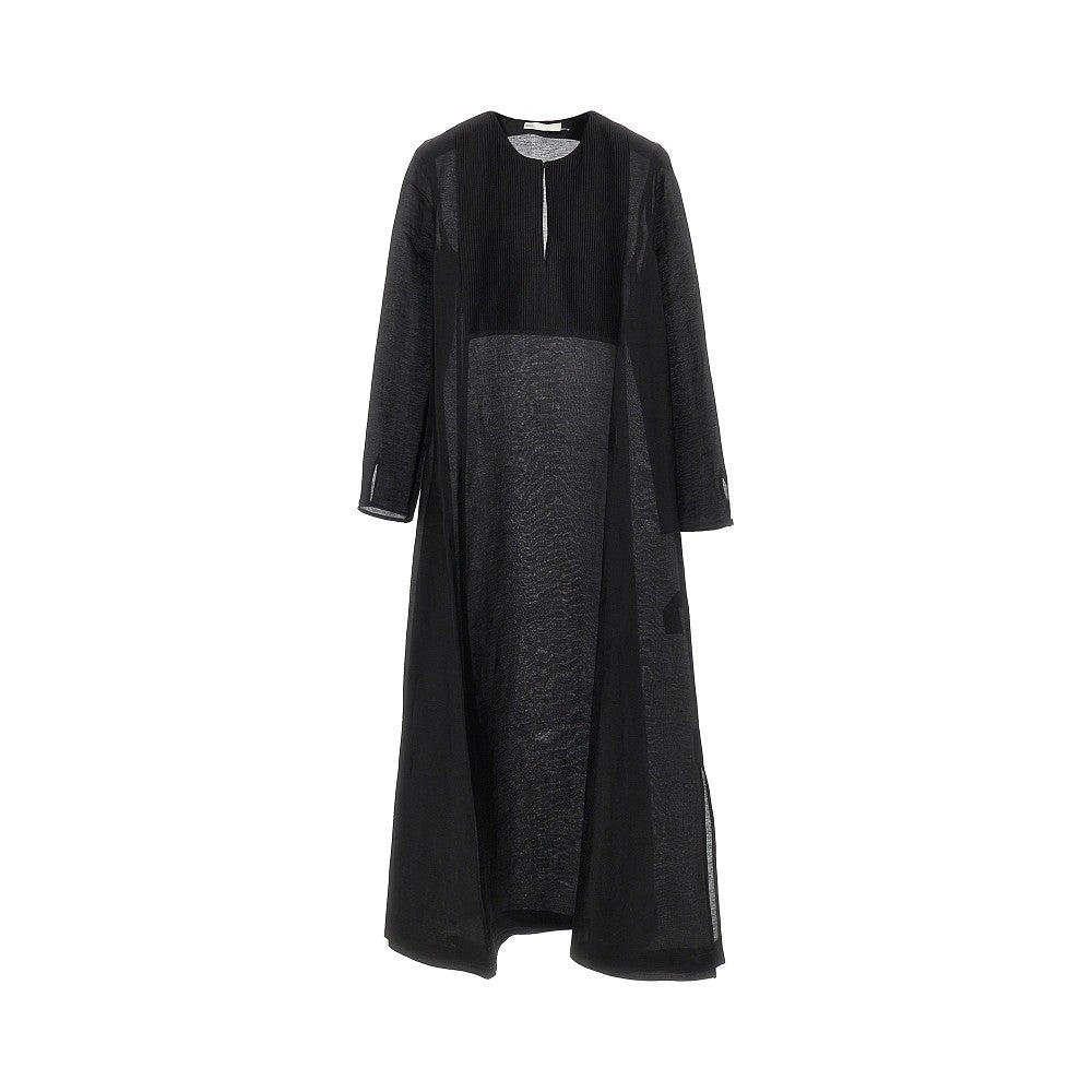 linen and silk caftan dress