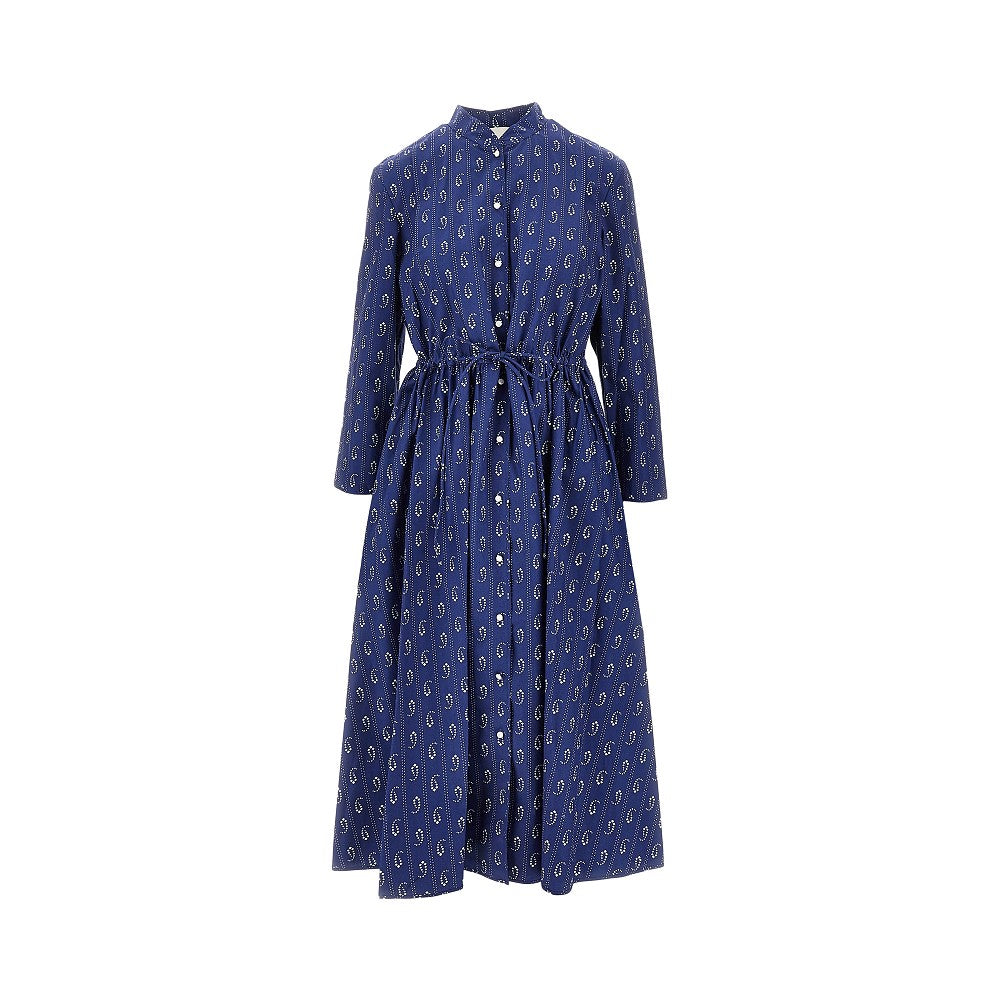 printed cotton midi shirtdress