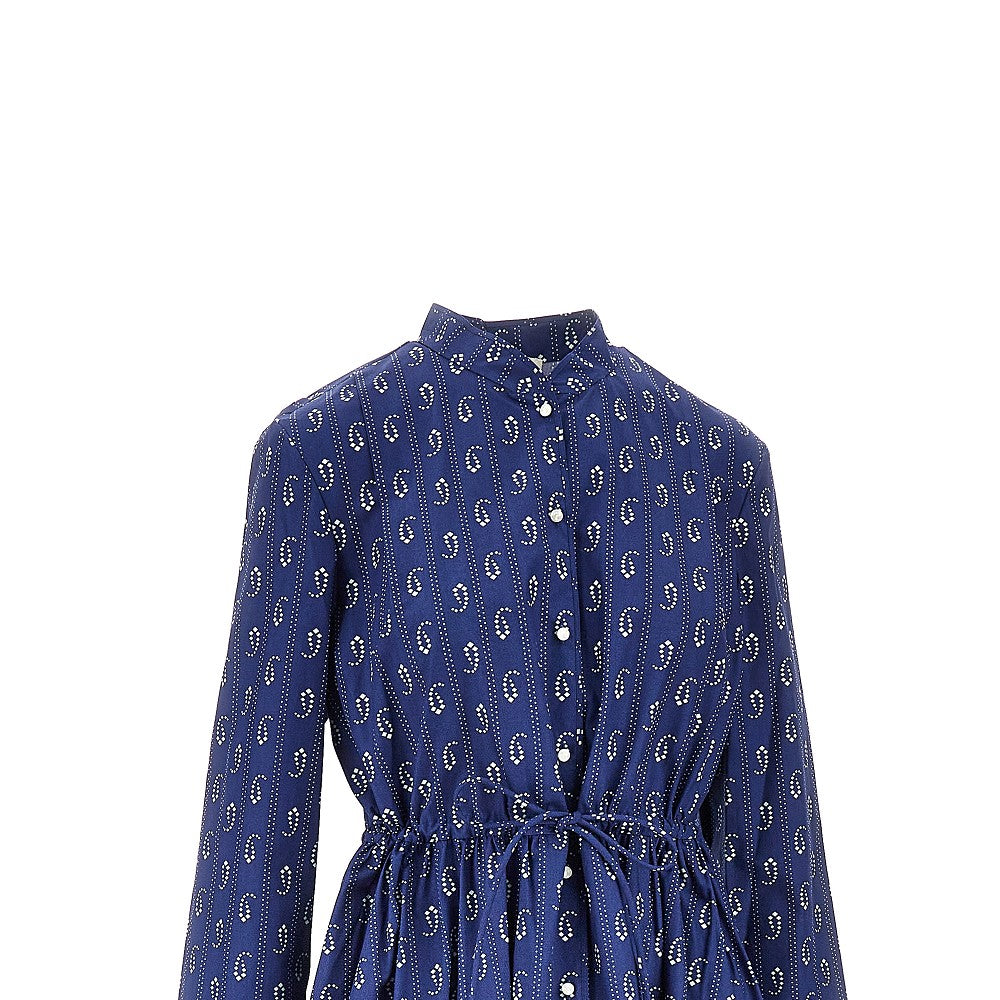 printed cotton midi shirtdress