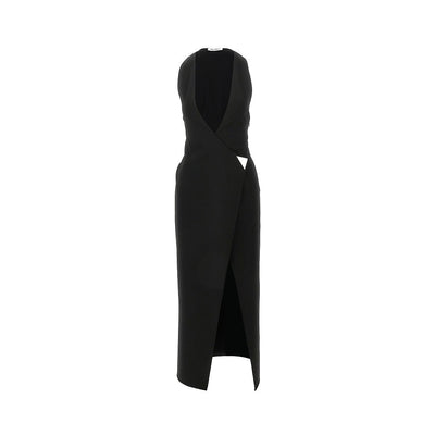 jersey midi wrap dress