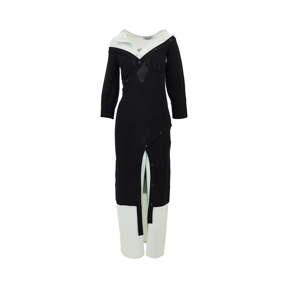 THE ATTICO 40 asymmetrical midi knitted dress