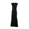 scooped back wool long dress