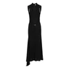 scooped back wool long dress