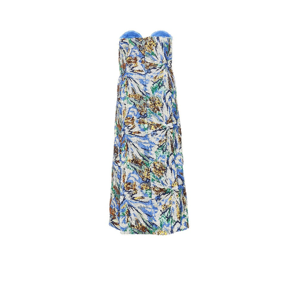floral sequinned midi dress