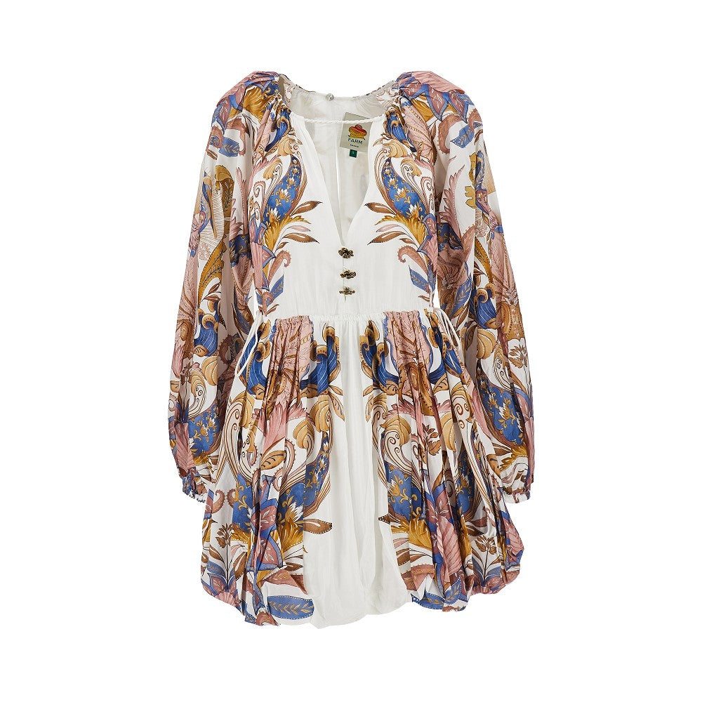FARM RIO S sea garden print cotton-blend mini dress