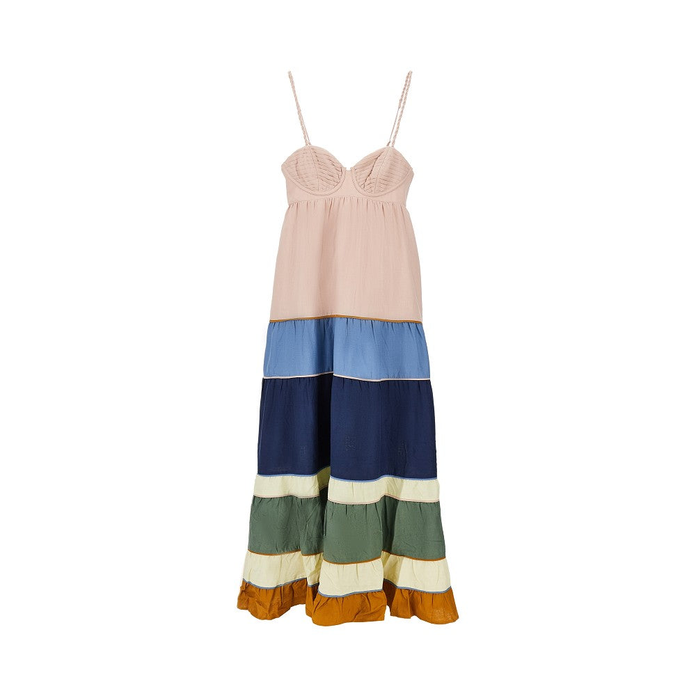 long dress with flounces