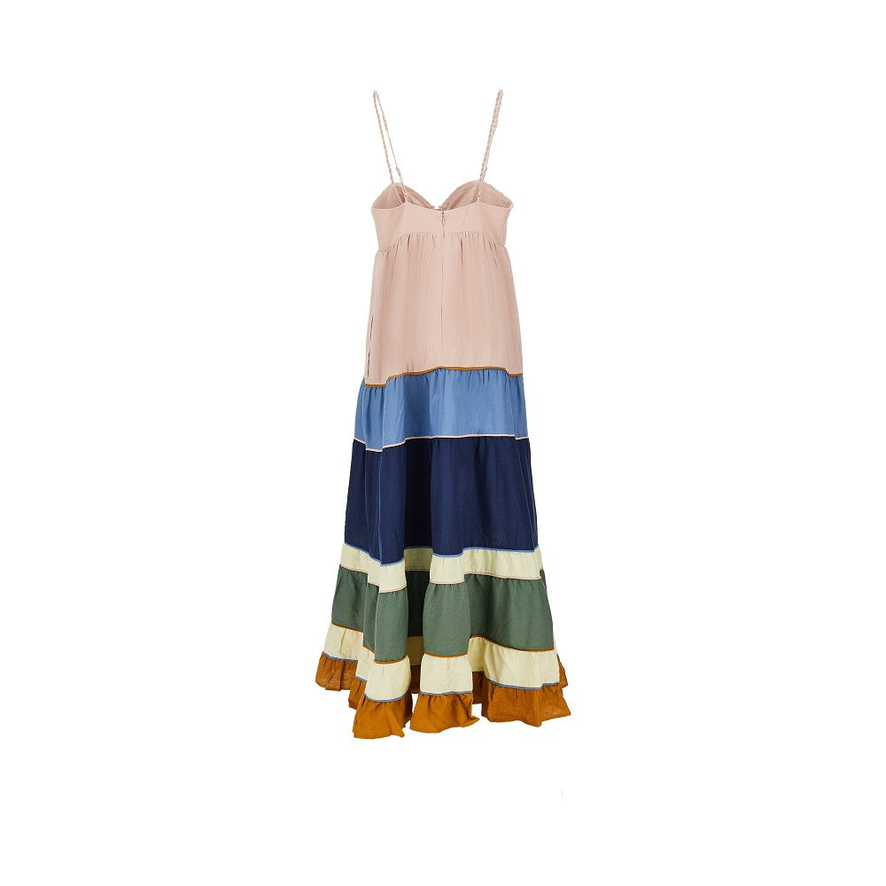 long dress with flounces