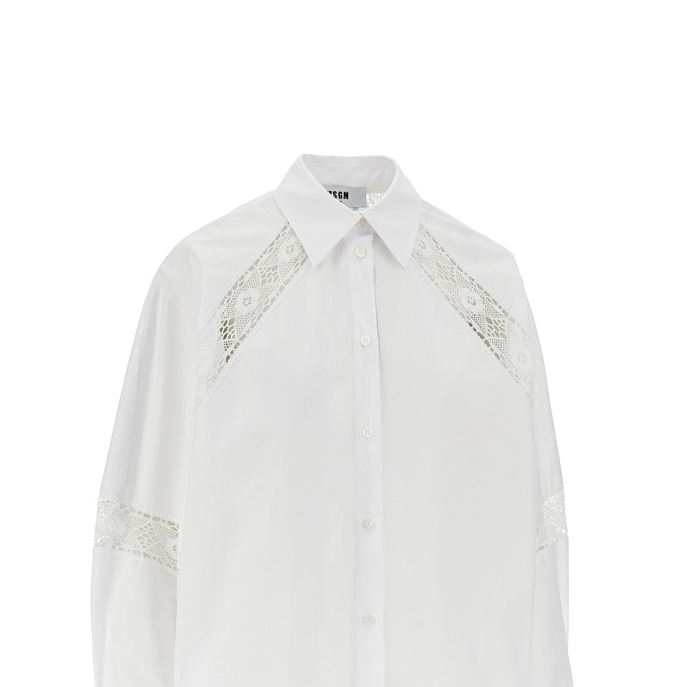 shirt dress with lace inserts