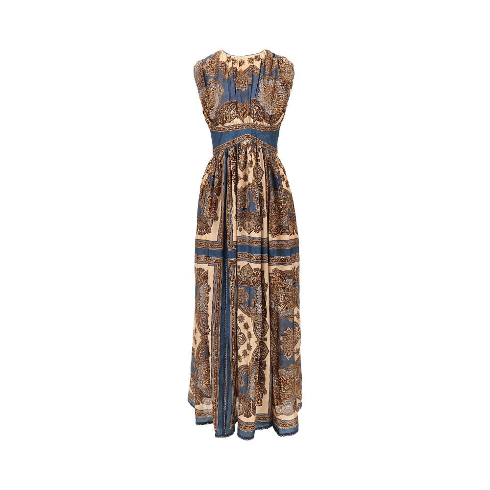 mahon paisley silk long dress