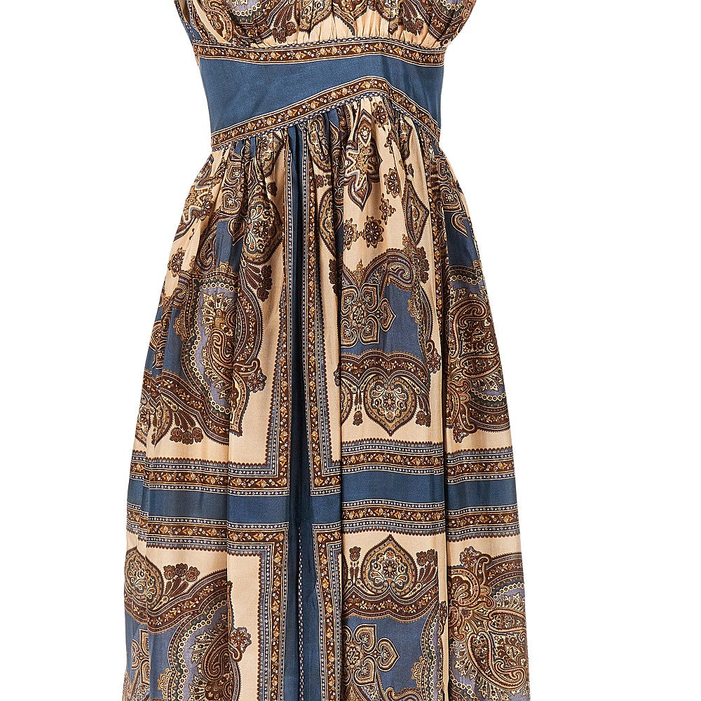 mahon paisley silk long dress